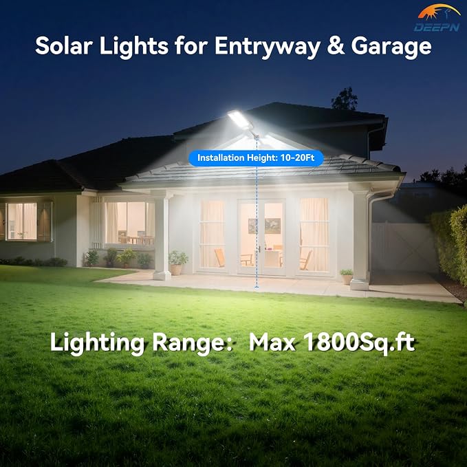 Solar Street Lights Outdoor for Outside, IP66 Waterproof Street Lights Outdoor - Image 2