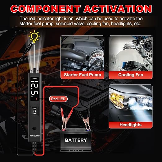 KINGBOLEN ECT200 Automotive Electrical Circuit Tester, 12V 24V Car Voltage Test - Image 5
