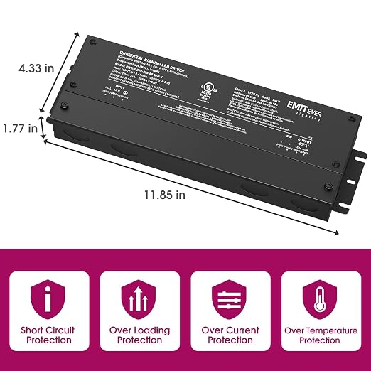 EMITEVER 288W Dimmable LED Driver, 24V 5-in-1 Dimmable Power Supply, 3-Channels - Image 3