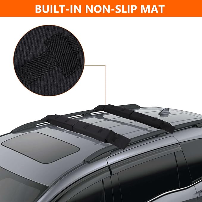 Car Soft Roof Rack Black 600D Oxford Cloth EVA Foam Anti Slip Bottom Universal - Image 5