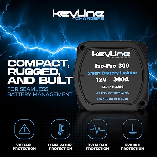Dual Battery Isolator Kit Heavy Duty 300 AMP 1000 AMP Peak Voltage Sensitive - Image 3