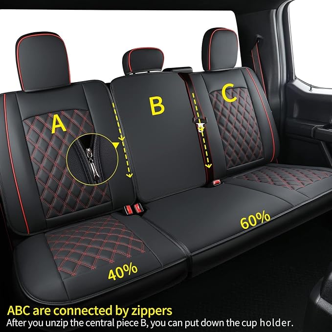 LUCKYMAN CLUB F150 Faux Leather Seat Covers Fit - Image 4