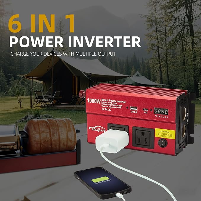 TWING Car 1000w Inverter, 12v DC to 110v Power Inverters - Image 3