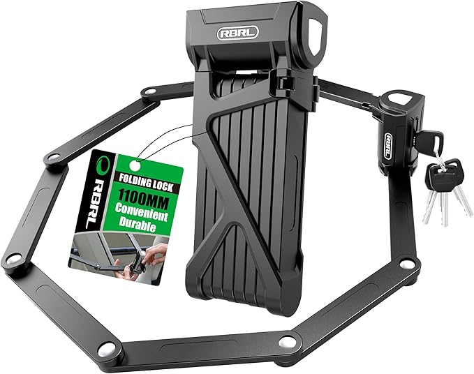 RBRL Folding Bike Lock, 3.6ft Heavy Duty Anti Theft, Hardened Steel 8mm Chain by RBRL