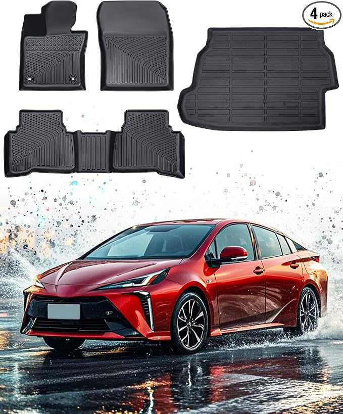 Floor Mats Cargo Liner for Toyota Prius 2023 2024 2025, All Weather Car Floor by DrCarNow