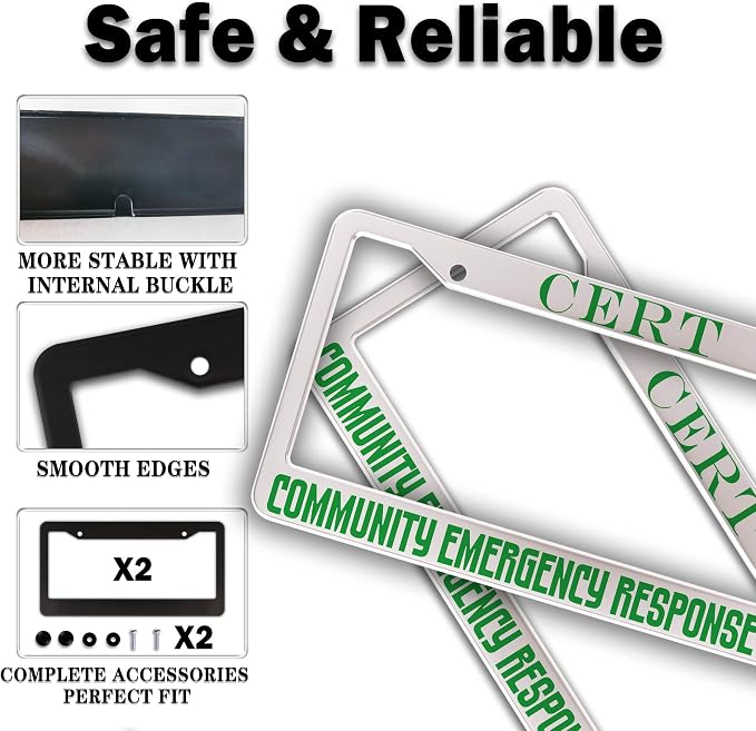 License Plate Frames Black Green Automotive Exterior Accessories Cert Community - Image 4