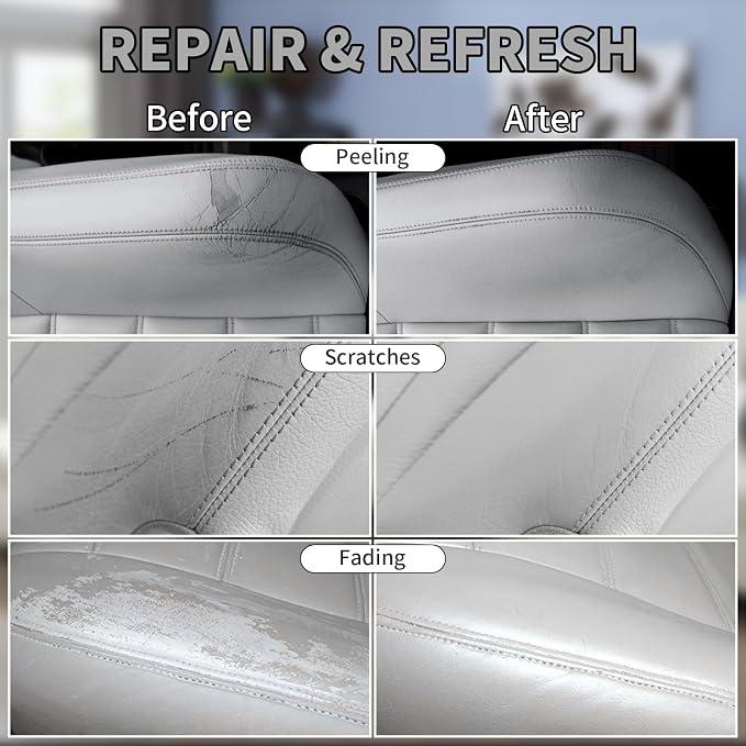 Gray Leather Recoloring Balm, Leather Couch Scratch/Stain Remover, Leather - Image 3