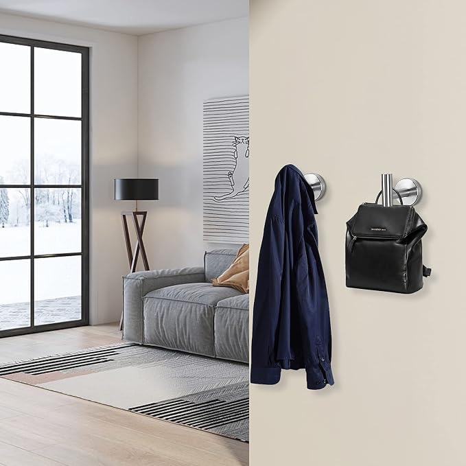 NearMoon Bath Towel Hooks- SUS 304 Stainless Steel Robe Hook Holder, Heavy Duty - Image 3