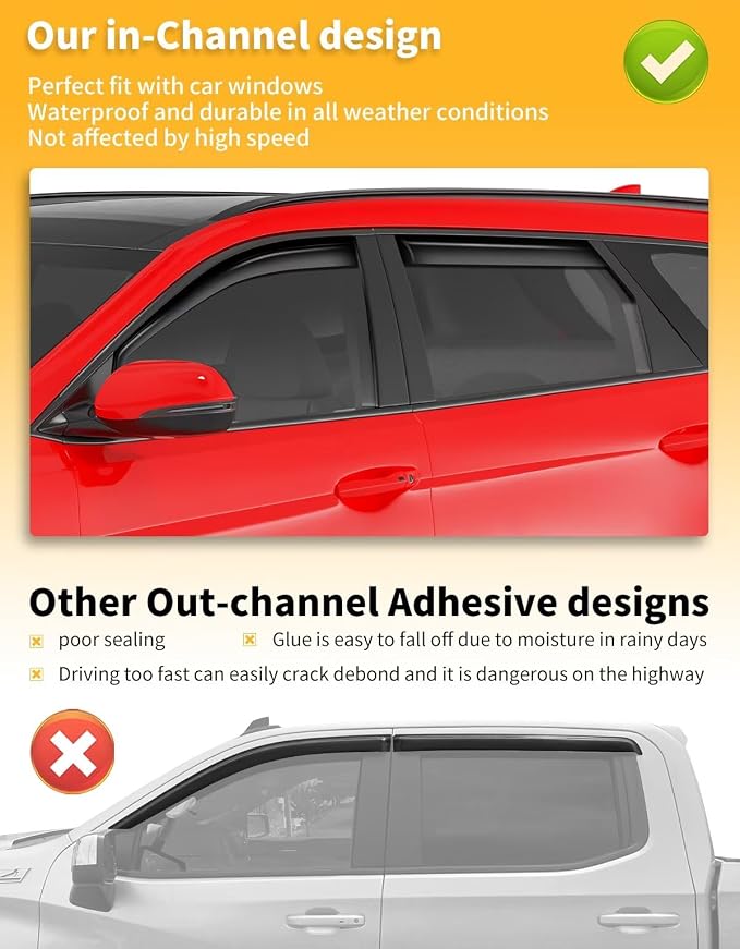 in-Channel Window Rain Guards Fit - Image 6