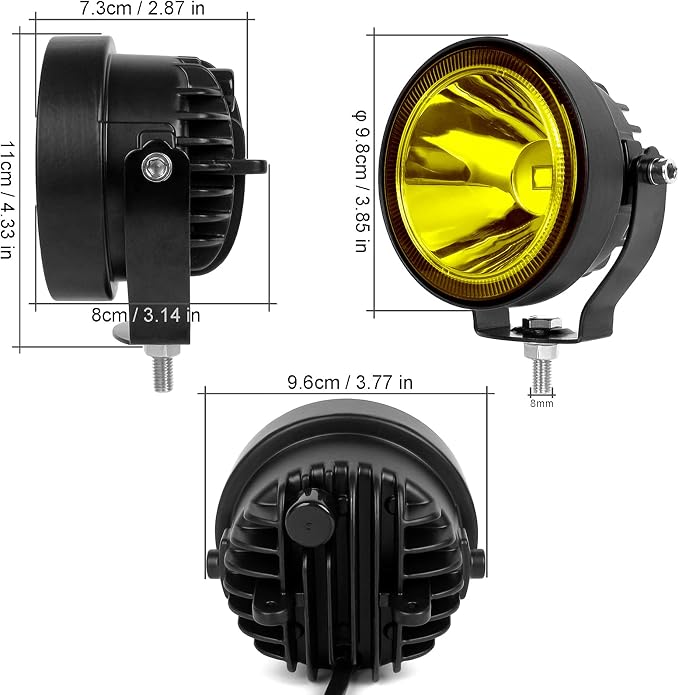 Led Pod Lights Spot Fog Lights Amber/Yellow 2Pcs 60W 4 Inch Work Auxiliary - Image 2