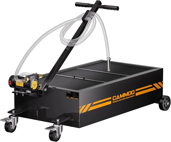 25 Gal Electric Oil Drain Pan, 110V High-Flow Pump, 9.8 FT Hose, 200 W Motor by CAMMOO
