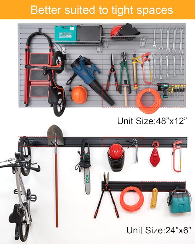 Slat Wall Paneling Garage Tool Organizer Wall Mount 4 Pack - Image 6