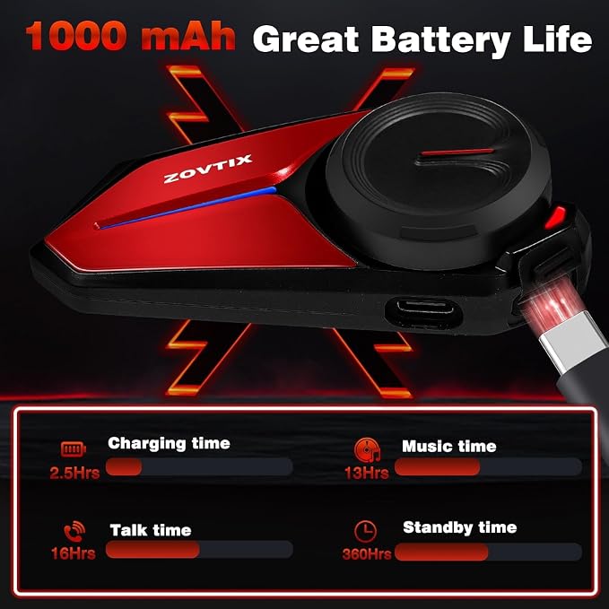 Motorcycle Helmet Headset 8 Riders Communication System X8 Intercom - Image 6