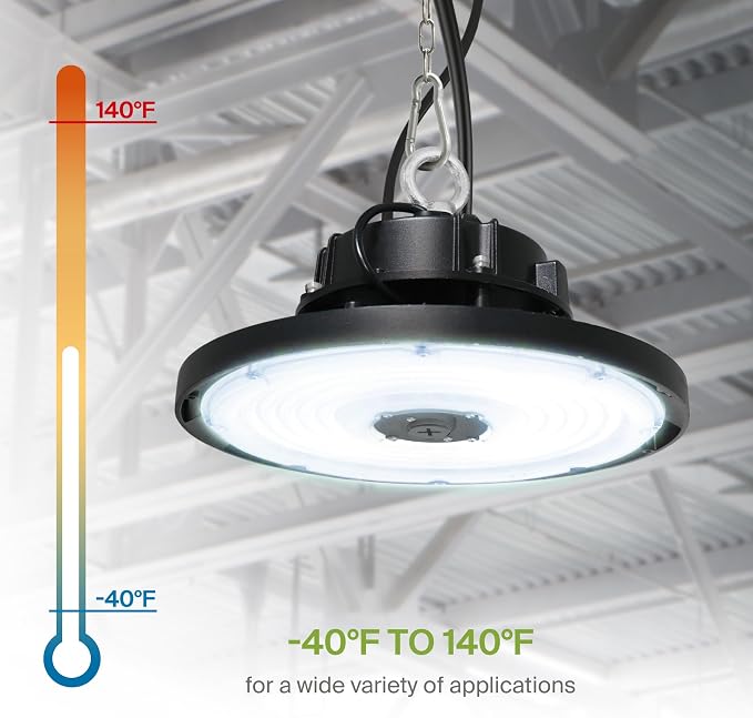ASD LED High Bay UFO Light Fixture, Commercial Shop Lighting | Dimmable - Image 6