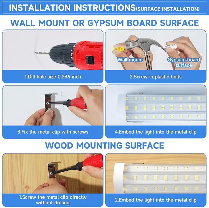 8FT U Shape 125W Integrated Tube Bright LED Light, 6500K Clear White, 20000LM - Image 6