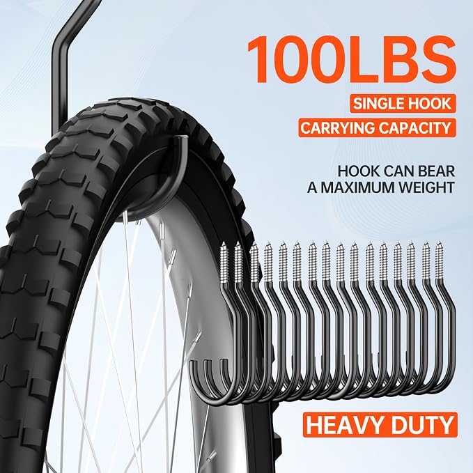 16-Pack Heavy Duty Bike Hook, Loading Capacity 100 LBS, 6 inch, Bike Hooks - Image 5
