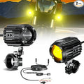 Motorcycle Auxiliary LED Light Driving Spotlights White/Amber Fog Lights by KEWIG