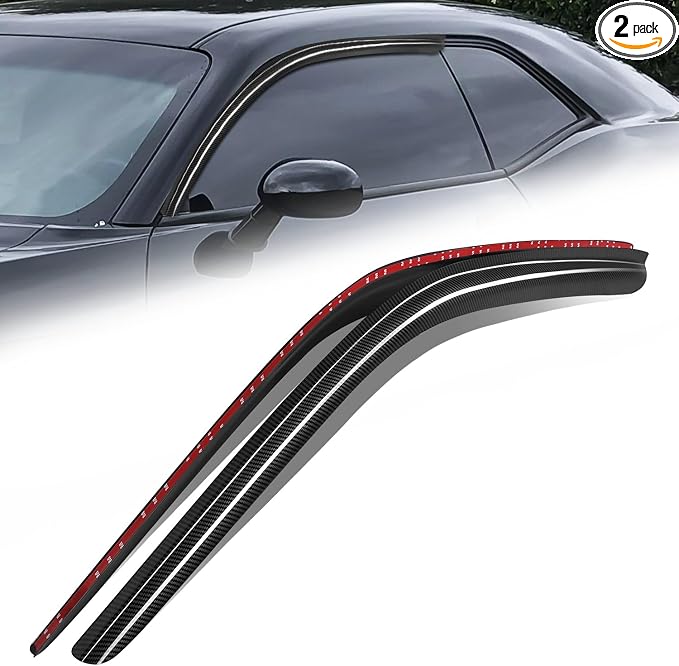 Auto Dynasty 2Pcs Carbon Fiber Pattern Window Visors Compatible by AutoDynasty