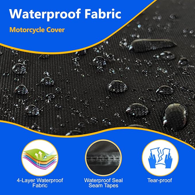 Motorcycle Cover, 600D Heavy Duty Waterproof Motorbike Cover, Dustproof - Image 2