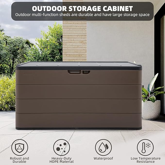 Premium Pro Edition 100 Gallon Lockable Resin Deck Box, Waterproof & - Image 2