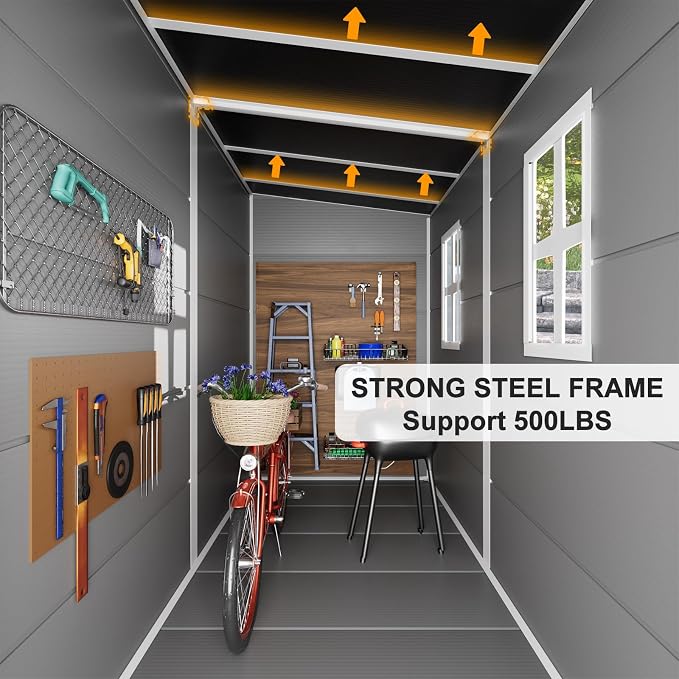 8x4 FT Resin Storage Shed with Floor Window - Image 3