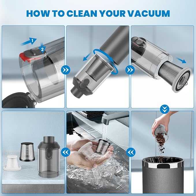 90° Foldable Car Vacuum Portable Cordless 16000PA Suction, 4-in-1 Mini Vacuum - Image 7