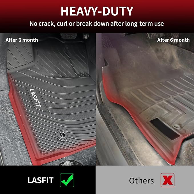 LASFIT Floor Mats for Toyota Tacoma 2016-2023 Double Cab All Weather Custom Fit - Image 4