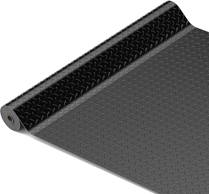 BESEA 4 x 10 FT Garage Floor Mat, Heavy Duty Diamond Plate Rubber Parking Mat – by BeSea