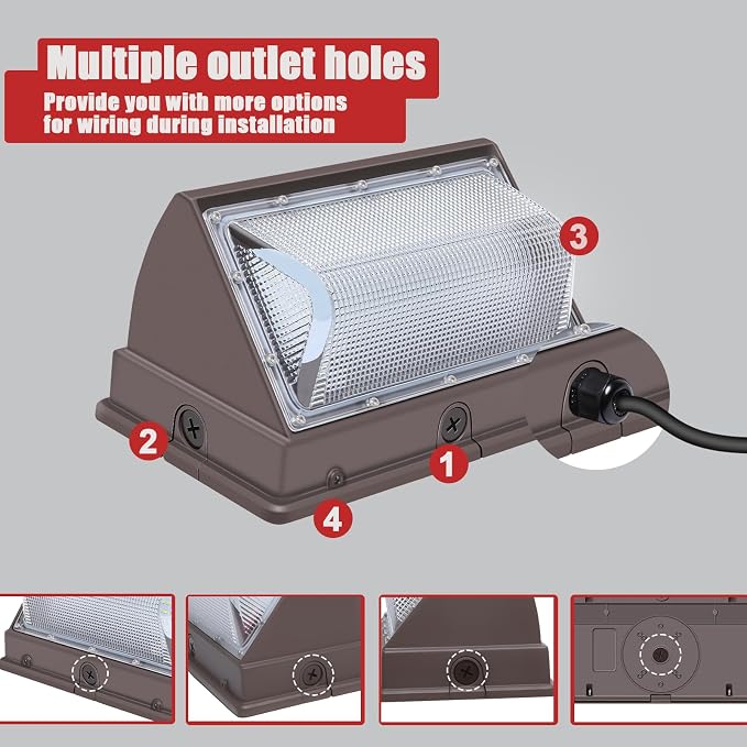 120W LED Wall Pack Outdoor, Super Bright Wallpack Lights, 5000K IP65 Waterproof - Image 8