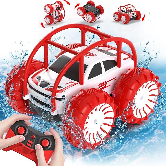 MaxTronic Amphibious Remote Control Car, Rechargeable RC Cars Toy 360° Flips by MaxTronic