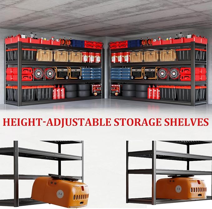 67" Wide Garage Shelving Unit, Heavy Duty Garage Storage Shelves, 3500 LBS - Image 5