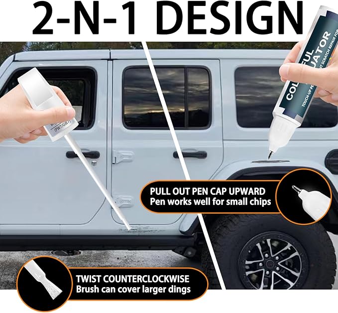 PX8/DX8 Black Touch Up Paint for Jeep, Car Paint Pen Scratch Repair Two-In-One - Image 5