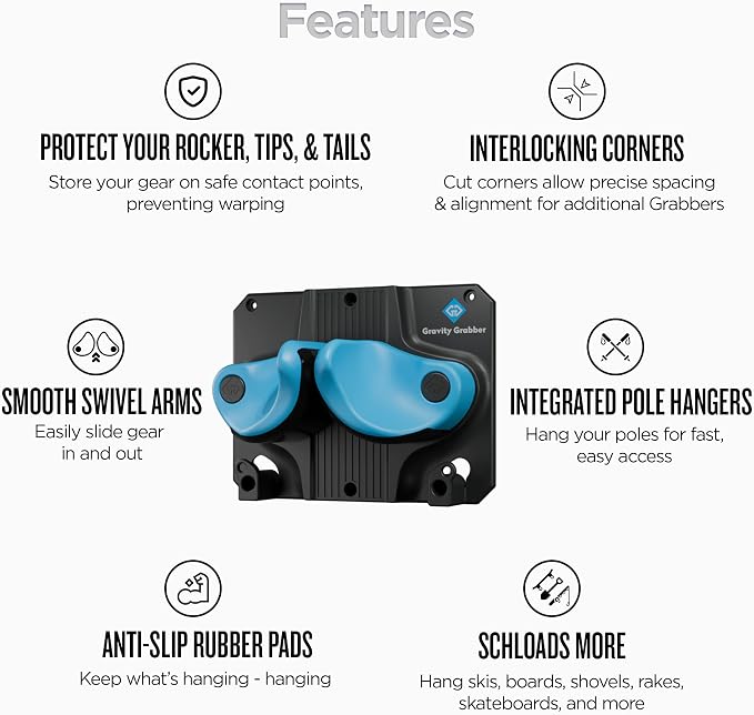 Ultimate Ski & Snowboard Wall Rack | Secure, Non-Slip Storage | Fits Any - Image 4