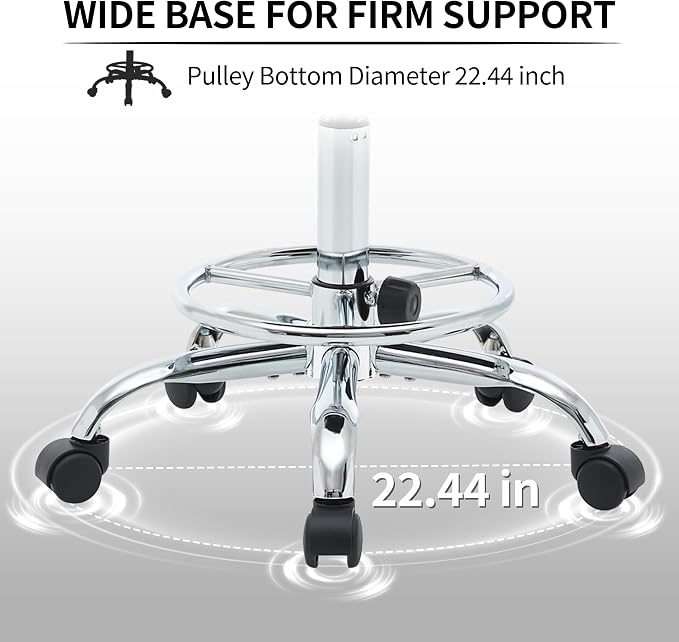 Office Chair with Back Work Stool with Footrest - Image 3
