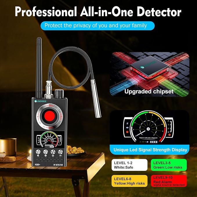 JMDHKK Hidden Camera Detector & Bug Detector – Magnetic Tracker & Wireless - Image 2