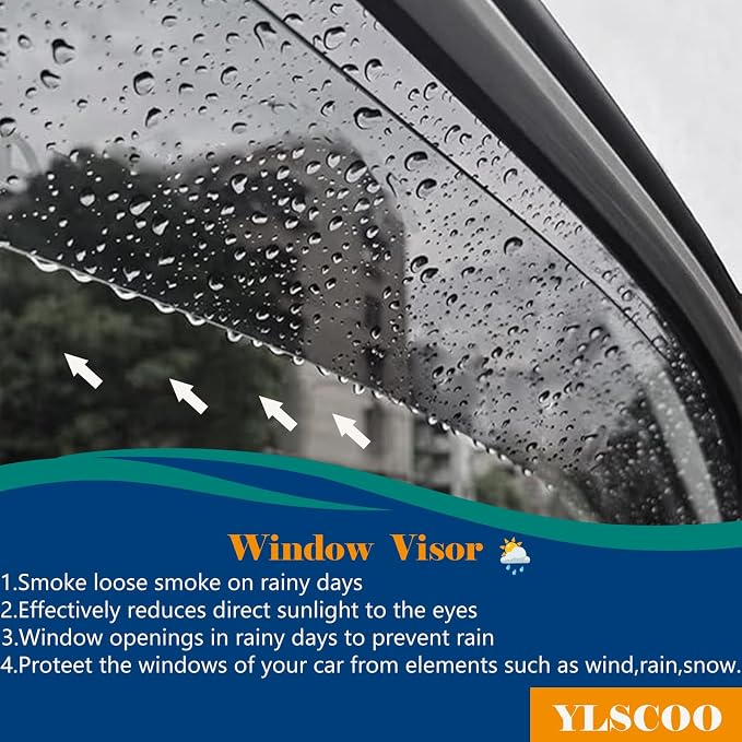 Window Visors Rain Guards fits 2014-2018 Silverado 1500 & GMC Sierra 1500 - Image 3