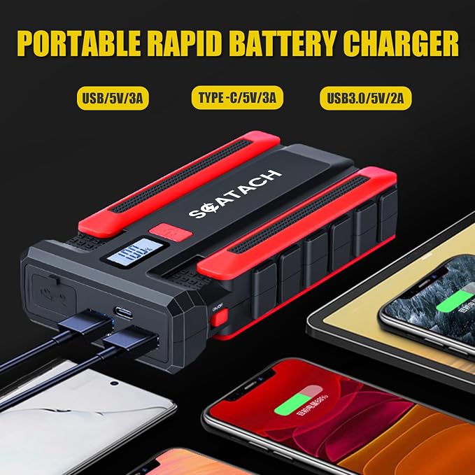 Scatach 002 5000A Car Battery Jump Starter, 12V Jump Starter Battery Pack - Image 3