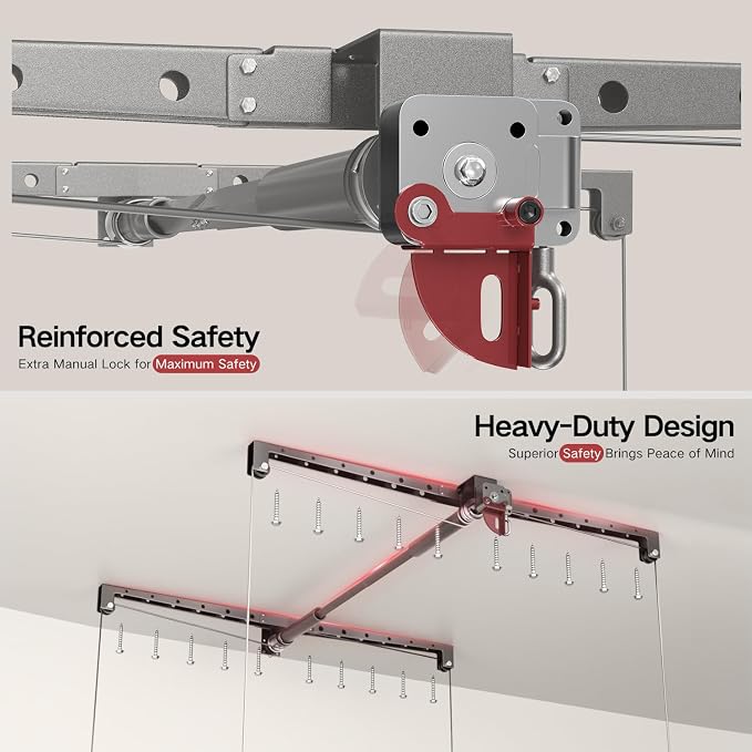 Overhead Garage Storage Rack, Adjustable Heavy-duty 4x4 Ft Ceiling Storage Racks - Image 5