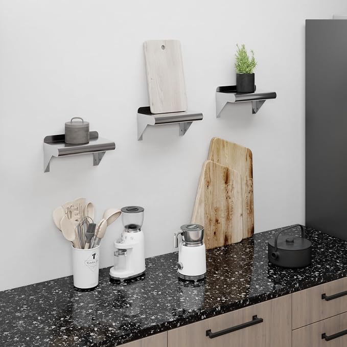 AmGood 6 in. x 10 in. Stainless Steel Wall Mount Shelf. Commercial/Home. Kitchen - Image 2