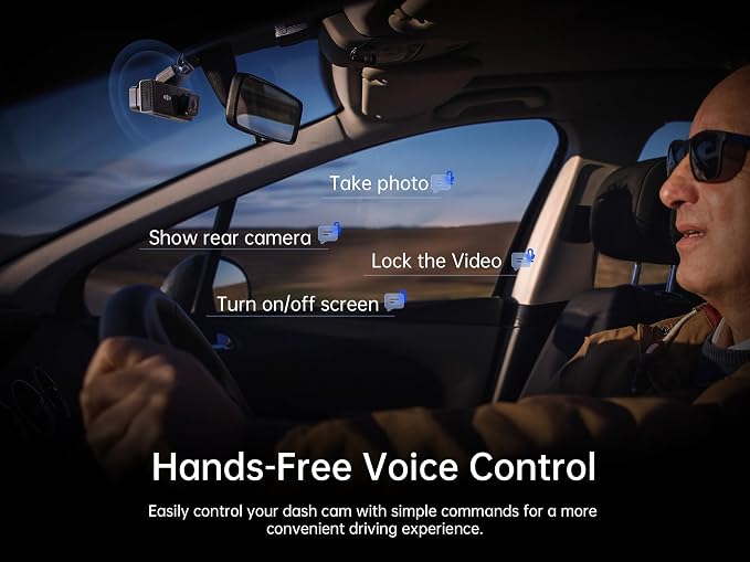 Pelsee 4K 3 Channel Dash Cam Front and Rear Inside, Dash Camera - Image 8