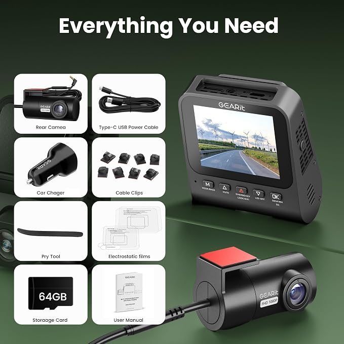 GEARit 4K Dual Dash Cam Front and Rear Camera - Image 9