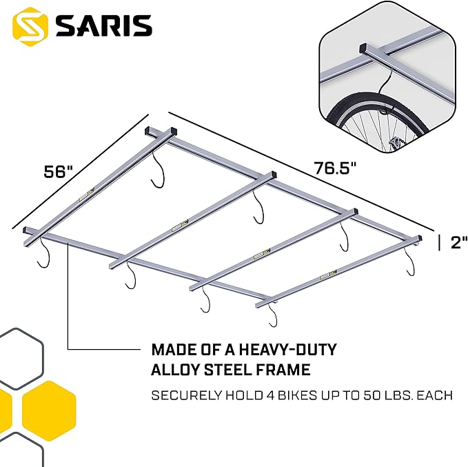 Saris Bike Storage, Cycle Glide Home Bicycle Parking, Ceiling Rack and - Image 3
