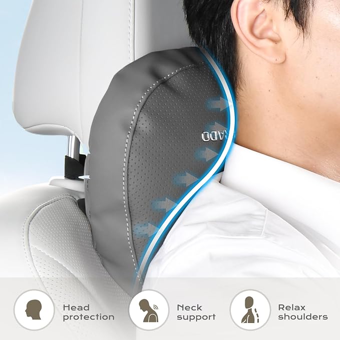 Coverado Leather Car Headrest Pillow Car Neck Pillow - Image 3