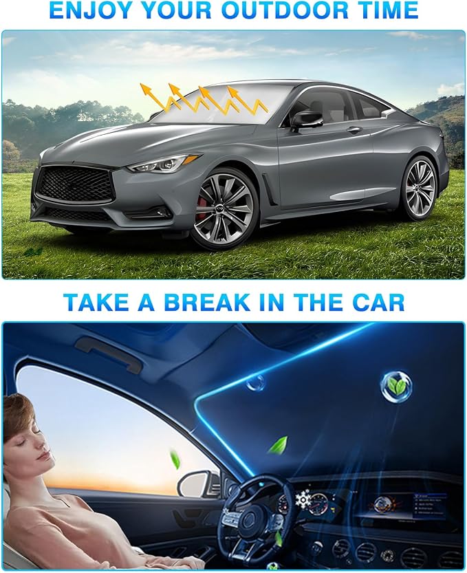 KUST Windshield Sun Shade for Infiniti Q60 Coupe 2017-2022 Window Sunshade Sun - Image 5