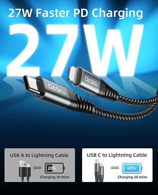 USB C Lightning Cable 3 Pack 3 Ft, iPhone 14 13 Fast Charger Cord 3 Foot Type C - Image 2