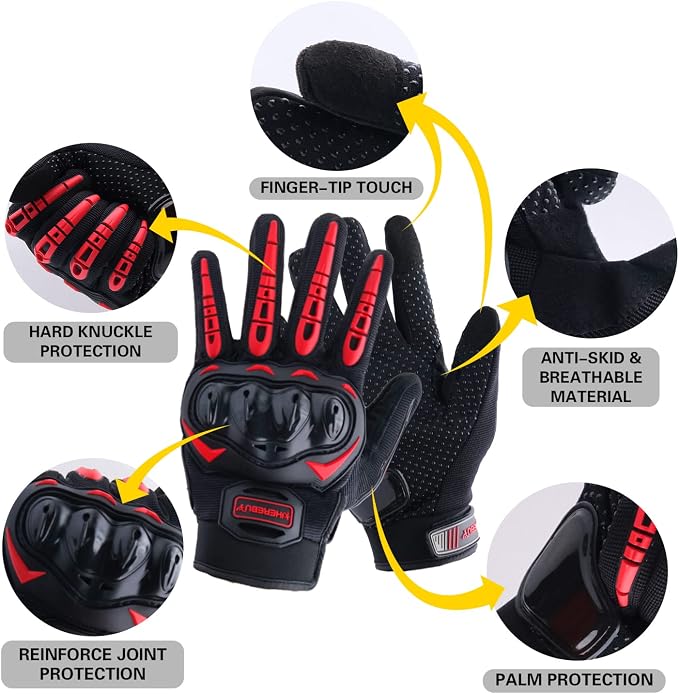 Motorcycle Gloves Touch Screen Full Finger Riding Gloves Knuckle Protection - Image 2