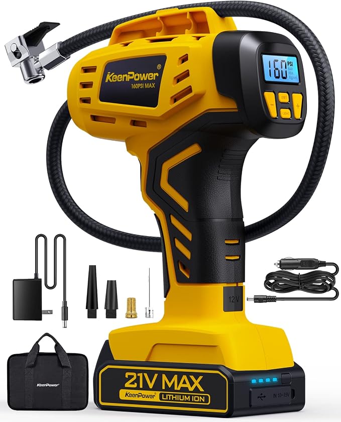Tire Inflator Portable Air Compressor by KeenPower