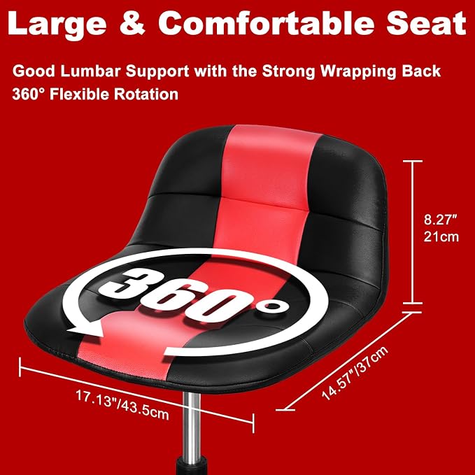 Rolling Shop Stool with Wheels, Adjustable Garage Mechanic Stool Seat Shop - Image 3