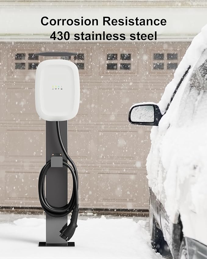 EV Charger Pedestal, Outdoor Electric Vehicle Charger Stand, Freestanding - Image 4