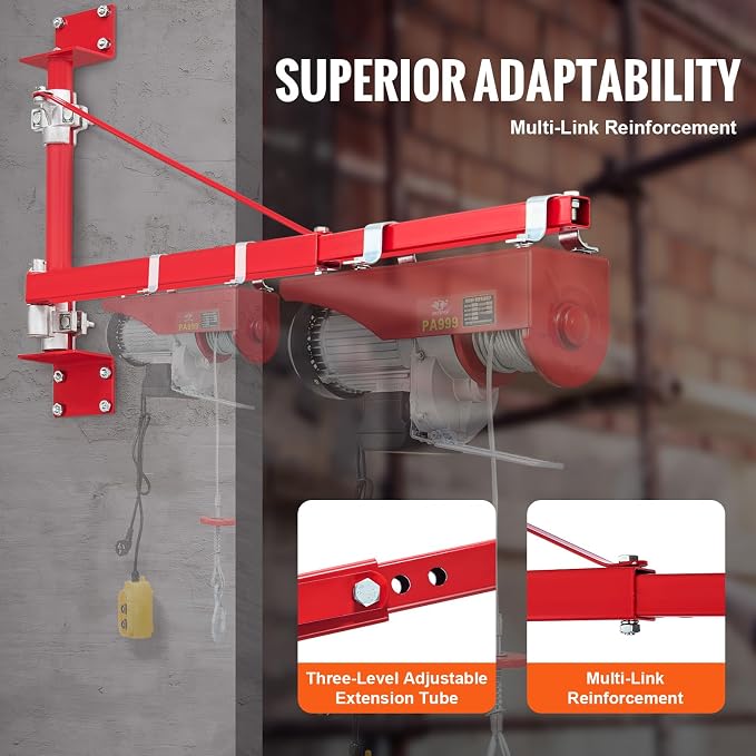 VEVOR Wall Mount Jib Crane, 660 lbs Max Load Capacity Electric Scaffolding Lift - Image 5